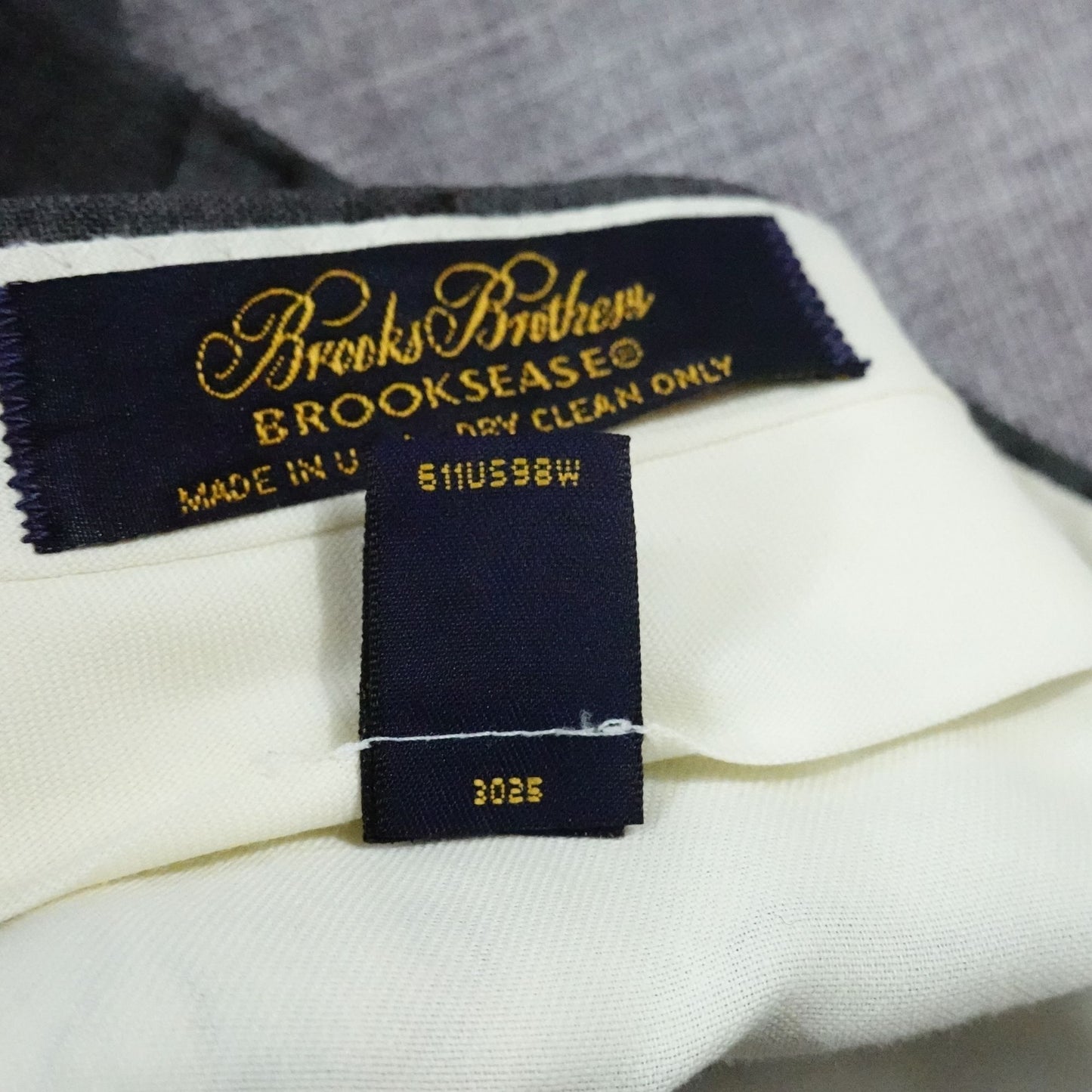Vintage Brooks Brothers Brooksease Wool Gray Dress Pants 39x32 Flat Front