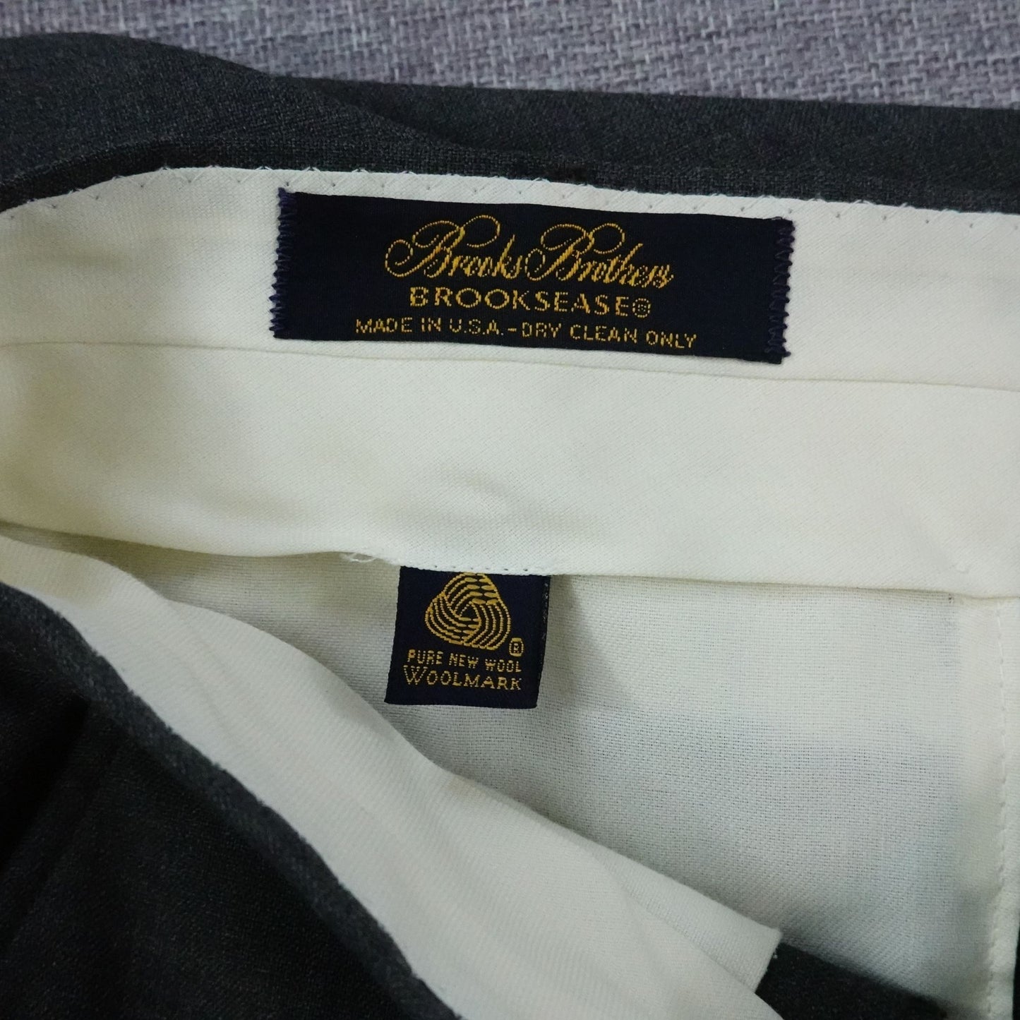 Vintage Brooks Brothers Brooksease Wool Gray Dress Pants 39x32 Flat Front