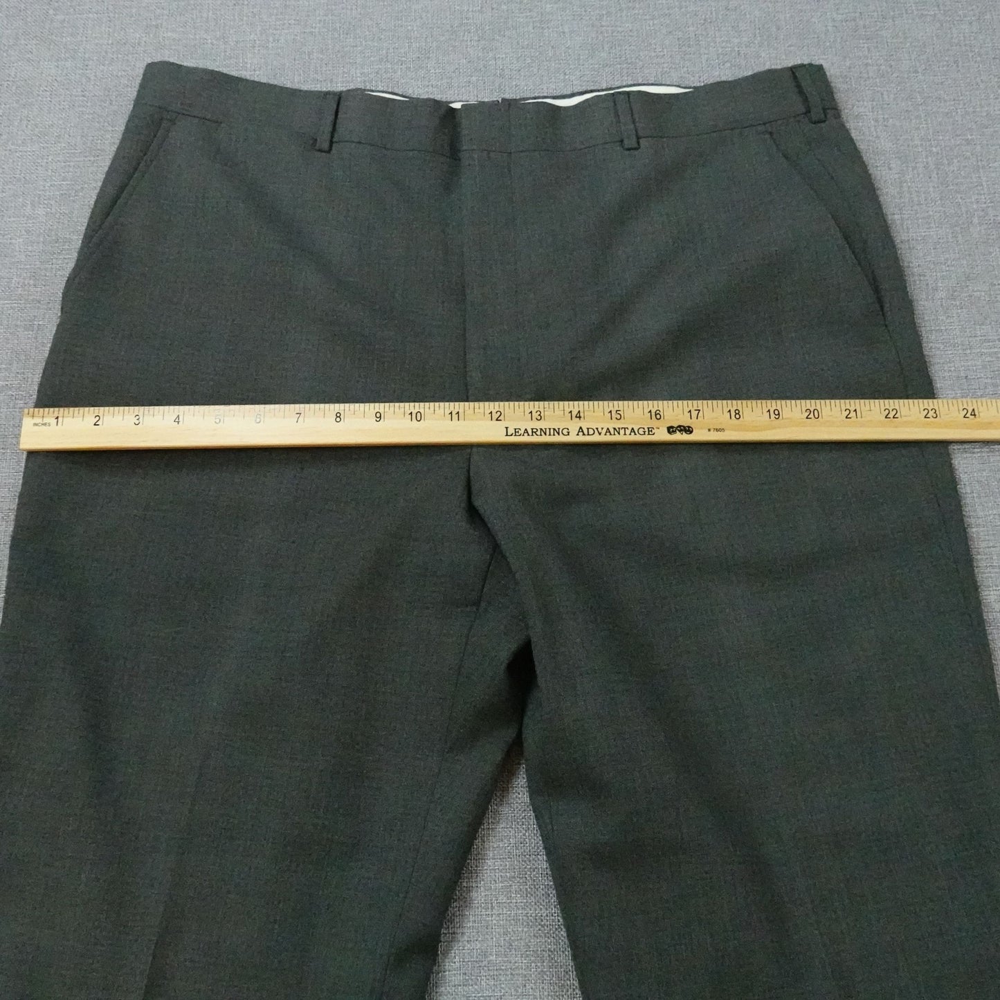 Vintage Brooks Brothers Brooksease Wool Gray Dress Pants 39x32 Flat Front