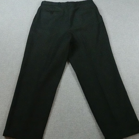 Vintage Club Room 100% Wool Dress Pants 33x28.5 Pleated Black Trousers *Altered