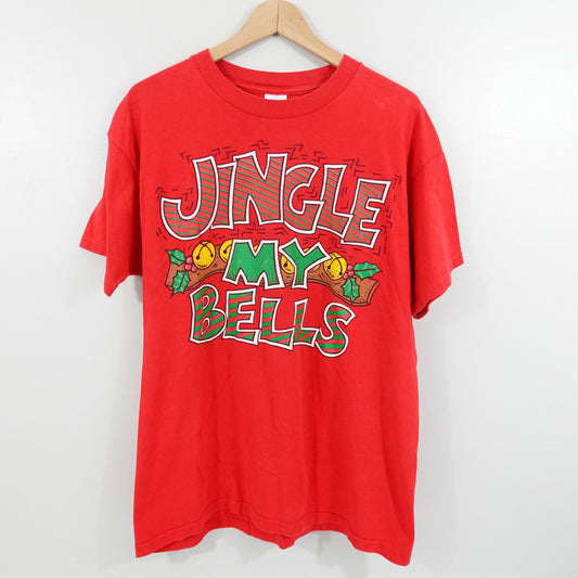 Vintage 90's Jingle My Bells Christmas T-Shirt - Size Medium