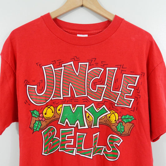 Vintage 90's Jingle My Bells Christmas T-Shirt - Size Medium