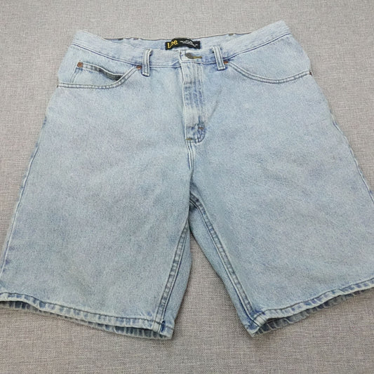 Vintage Lee High Rise Relaxed Fit Denim Shorts Size 34 Light Wash Jean Cut Offs