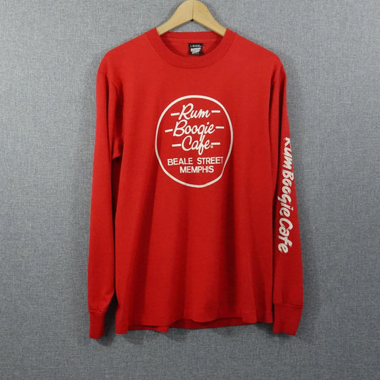 Vintage 90s Rum Boogie Cafe Memphis, TN Red Long Sleeve Tee - Size M