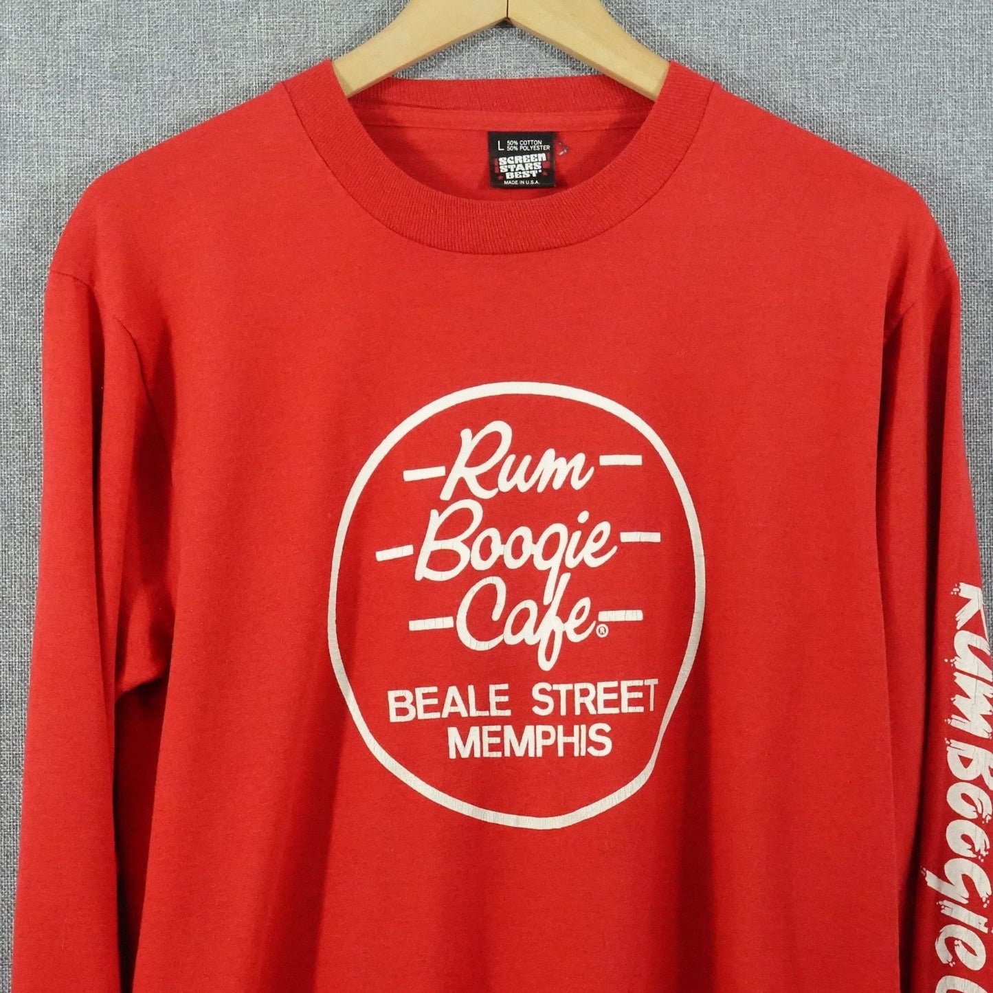 Vintage 90s Rum Boogie Cafe Memphis, TN Red Long Sleeve Tee - Size M
