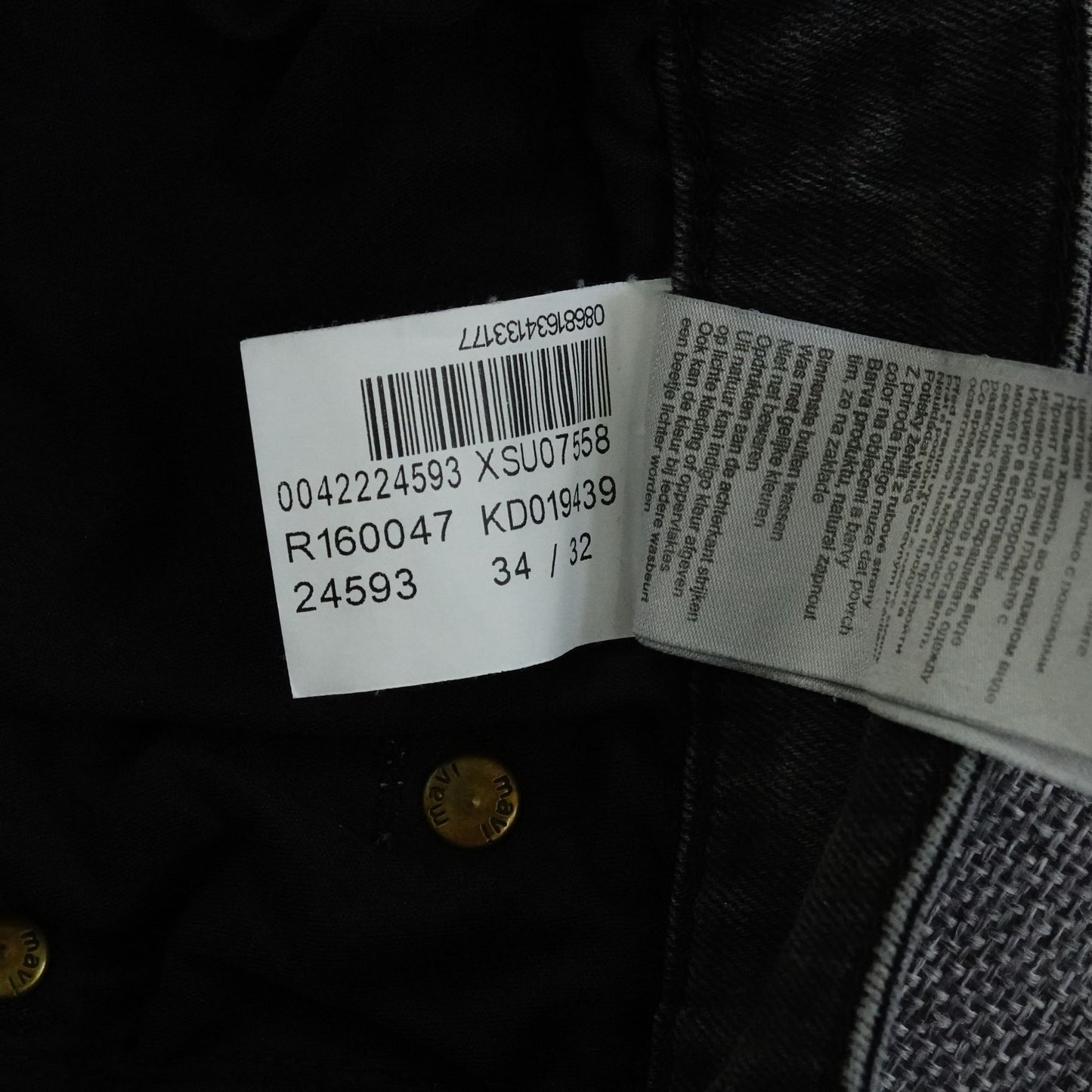 Mavi Jeans Men's Black Slim Leg Faded Wash Stretch Men's Size: 36x30.5