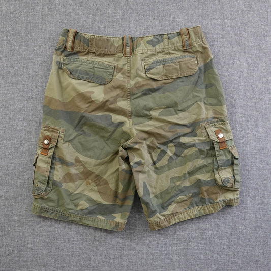Vintage Y2K Red Head Camo Cargo Shorts - Size 32