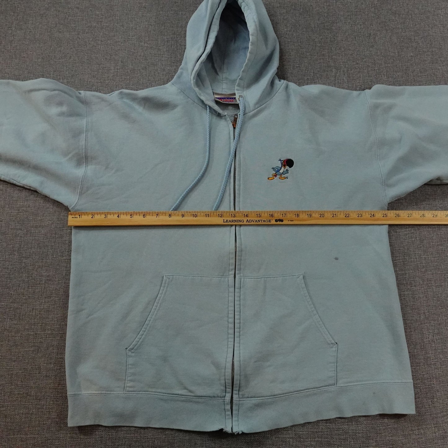 Vintage Y2K Hanes Kellogg's Toucan Sam Zip Hoodie Light Blue - Size XL