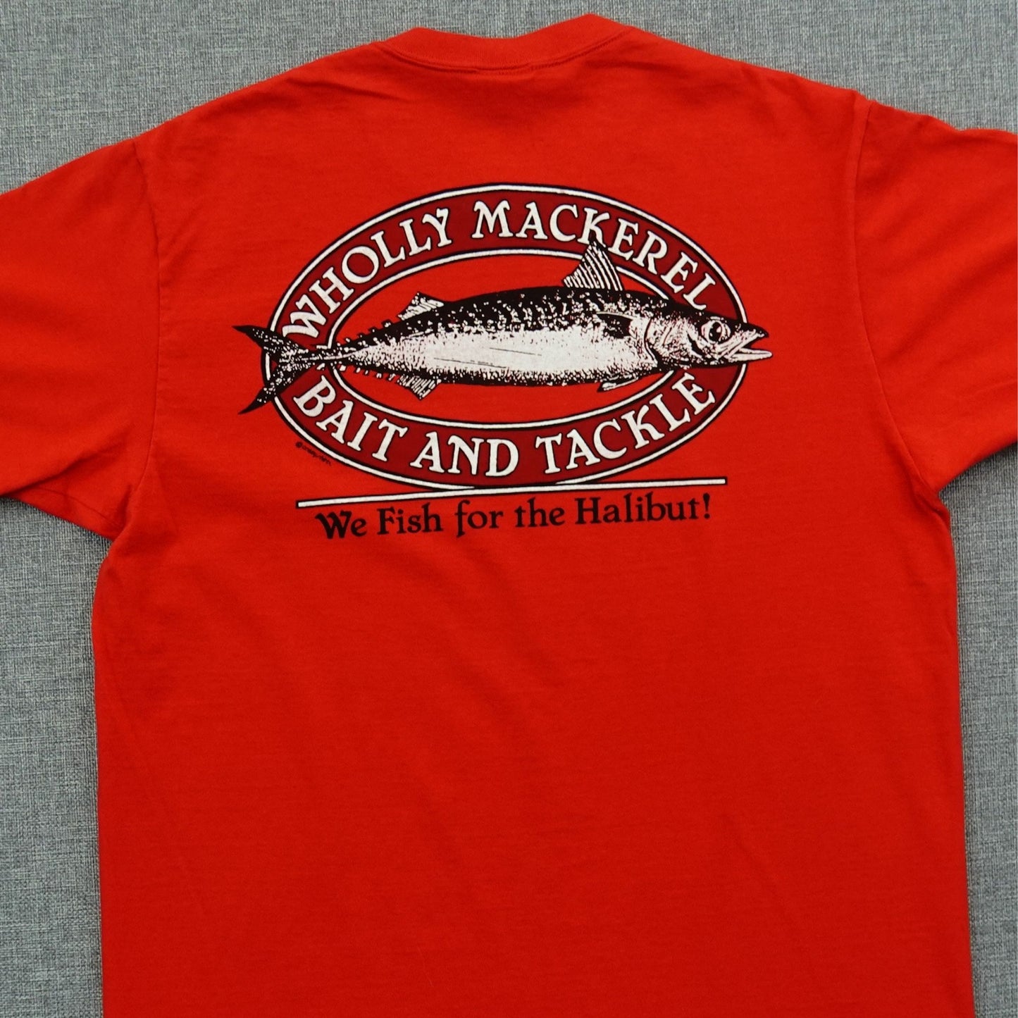 Vintage 80s Crazy Shirts Hawaii Fishing Tee Red Graphic – Size M