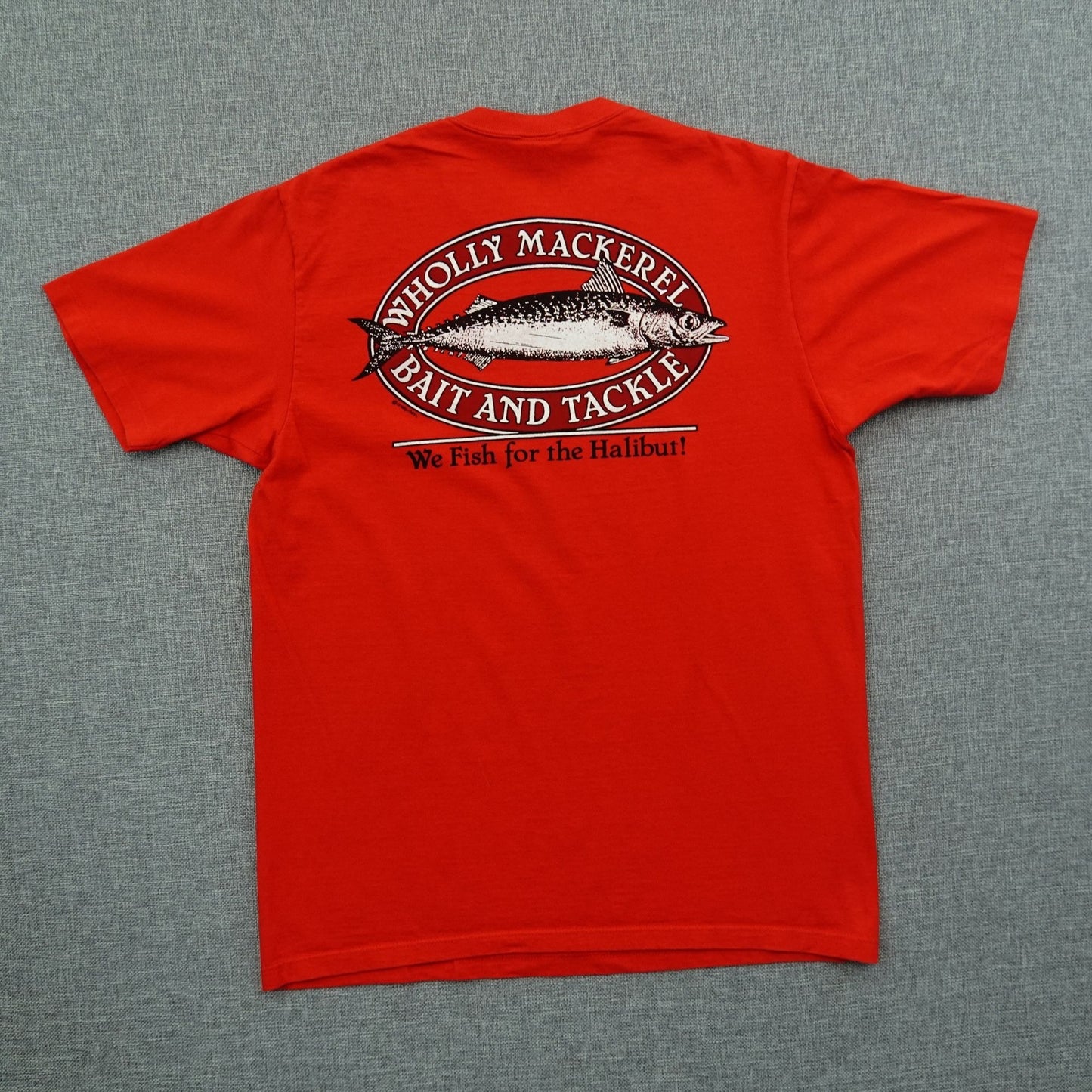 Vintage 80s Crazy Shirts Hawaii Fishing Tee Red Graphic – Size M