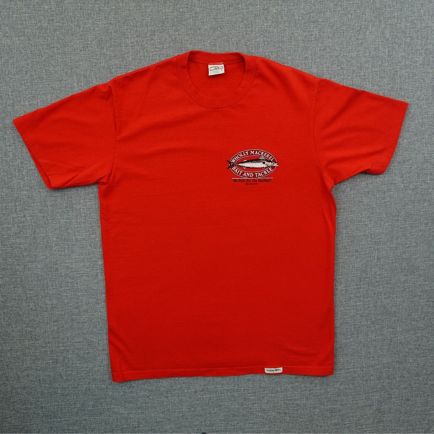 Vintage 80s Crazy Shirts Hawaii Fishing Tee Red Graphic – Size M