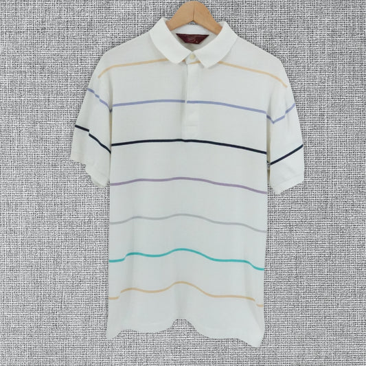 Vintage 90's Jantzen Sport Striped Polo Shirt - Size XL
