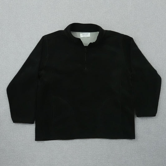 Vintage Lady Foot Locker 1/4 Zip Fleece Black Pullover - Size Large/XL