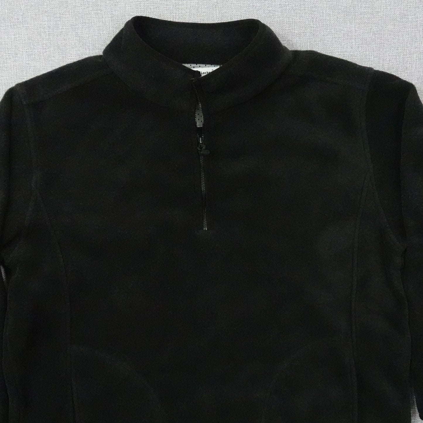 Vintage Lady Foot Locker 1/4 Zip Fleece Black Pullover - Size Large/XL