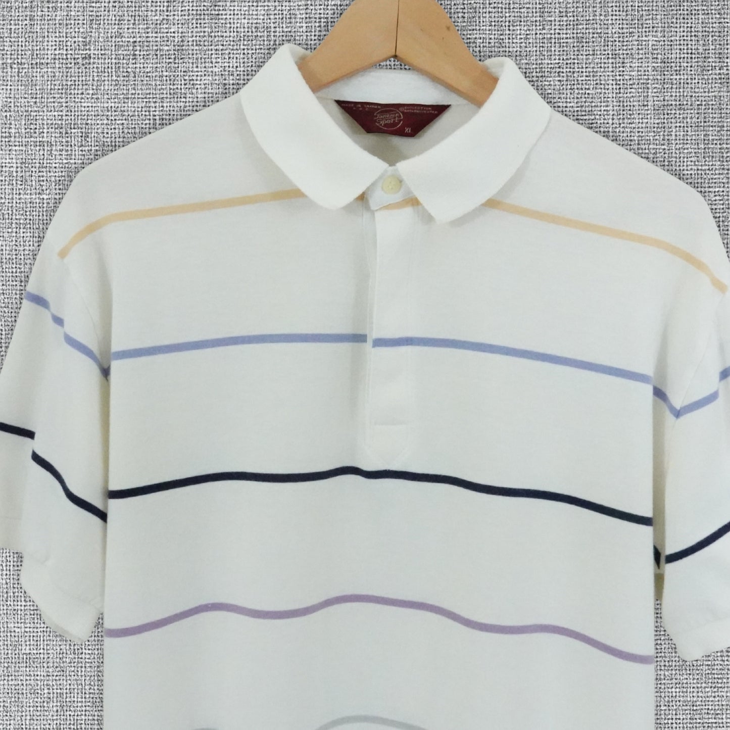 Vintage 90's Jantzen Sport Striped Polo Shirt - Size XL
