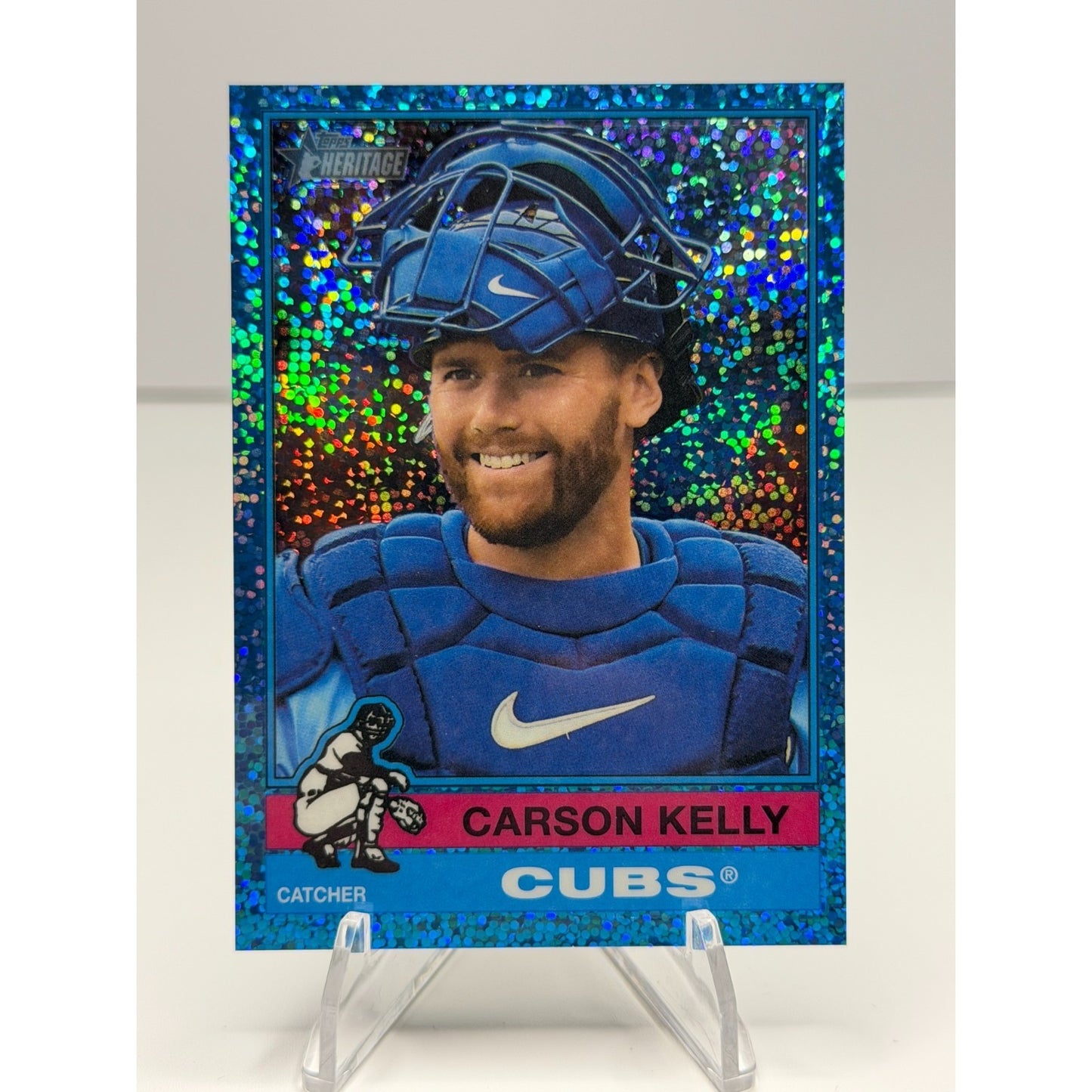 2025 Topps Heritage - Carson Kelly Chrome Light Blue Sparkle #723