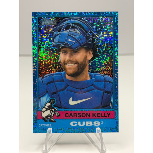 2025 Topps Heritage - Carson Kelly Chrome Light Blue Sparkle #723
