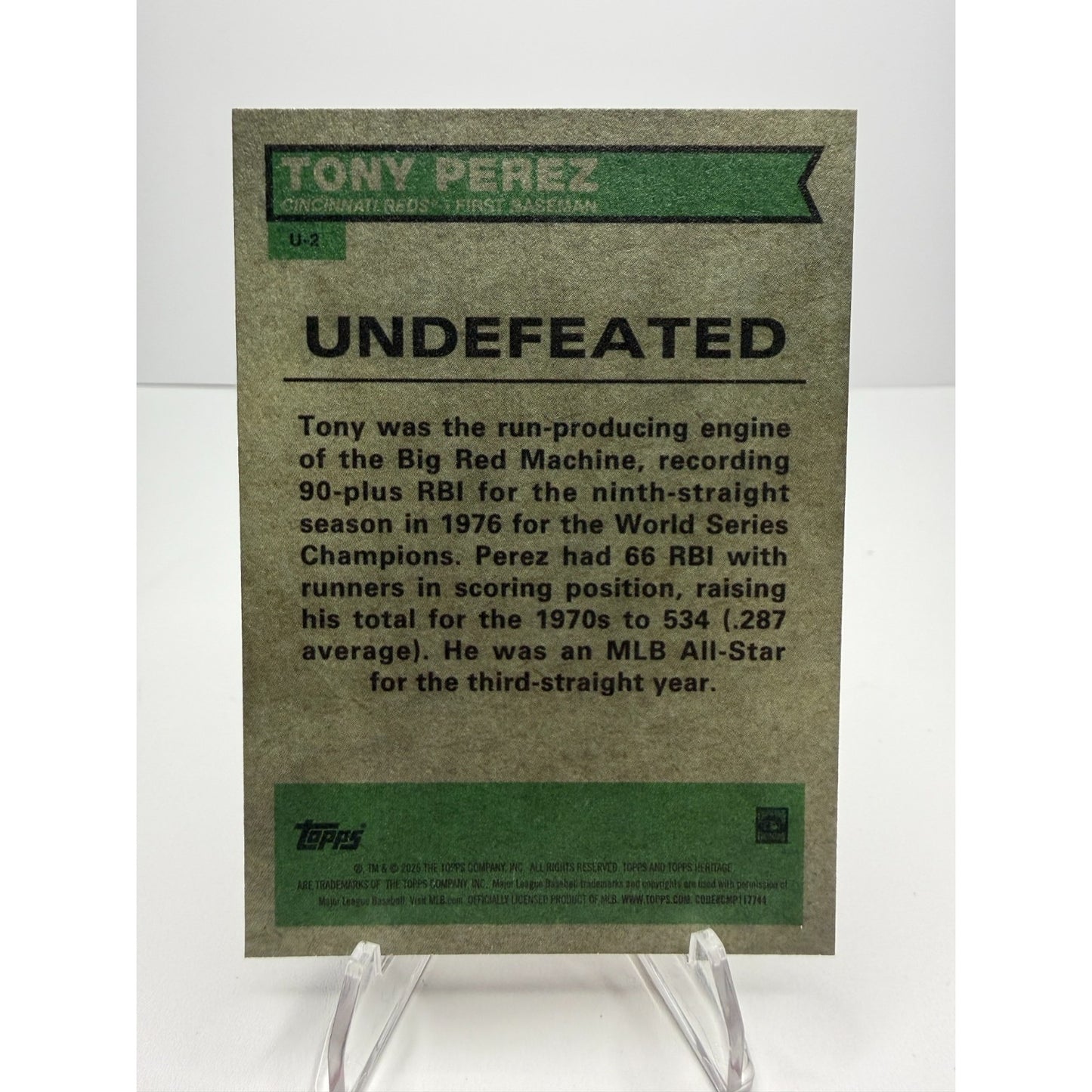 2025 Topps Heritage - Tony Perez Undefeated #U-2