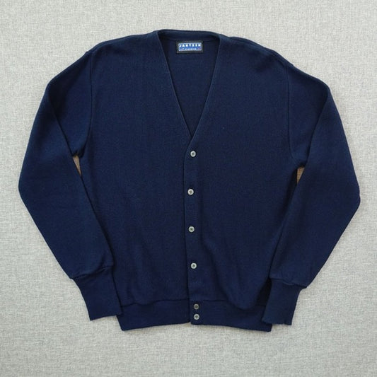 Vintage‎ 80s Jantzen Classics Navy Blue Cardigan Grandpa Sweater - Size M