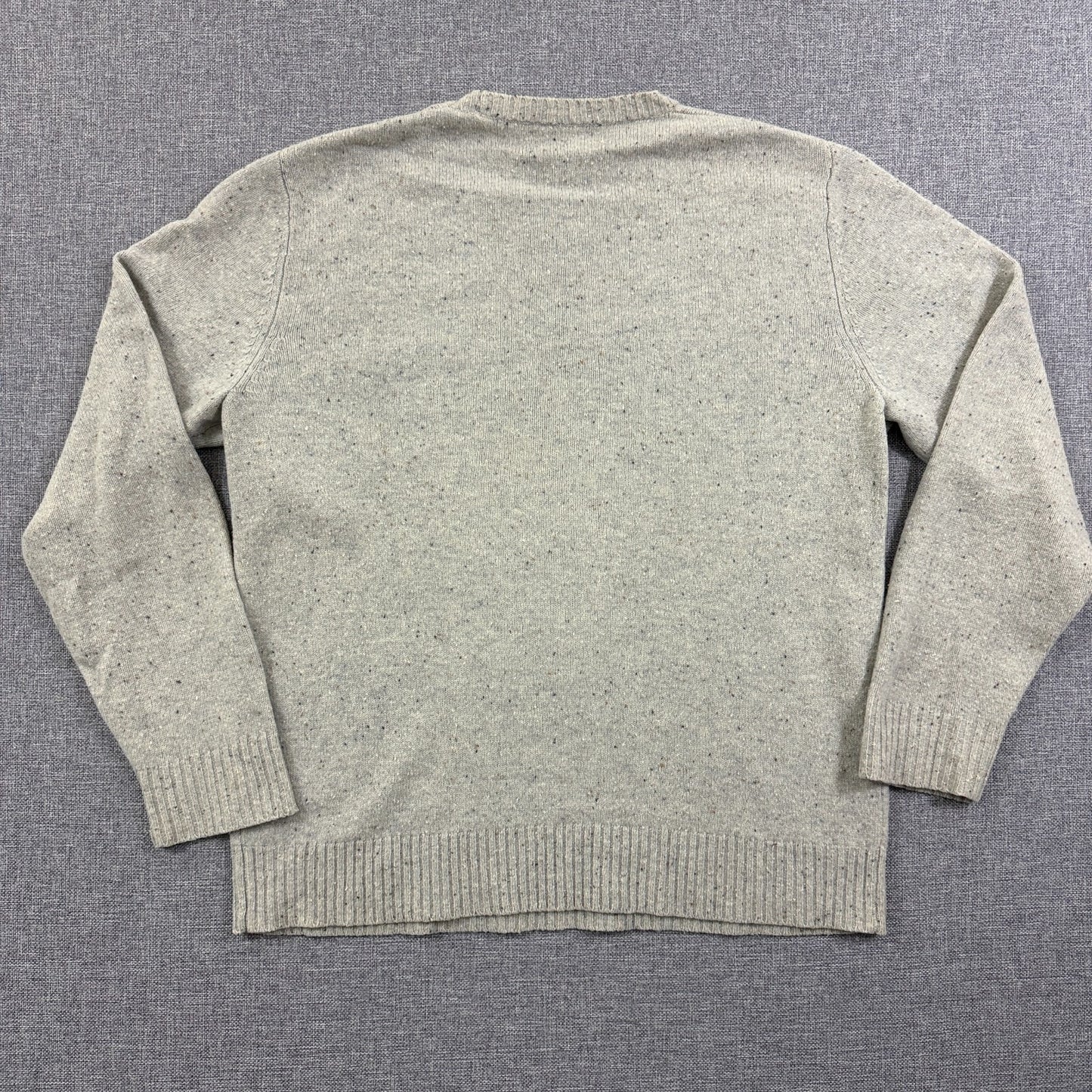Bonobos Slim Fit Crewneck Sweater Men’s L Beige Flecked Merino Wool Pullover