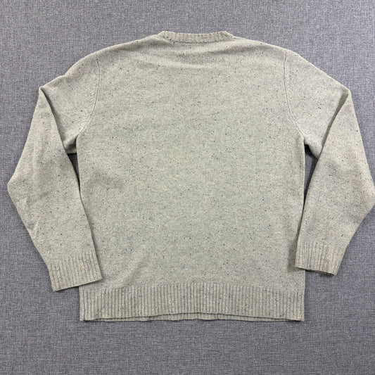 Bonobos Slim Fit Crewneck Sweater Men’s L Beige Flecked Merino Wool Pullover
