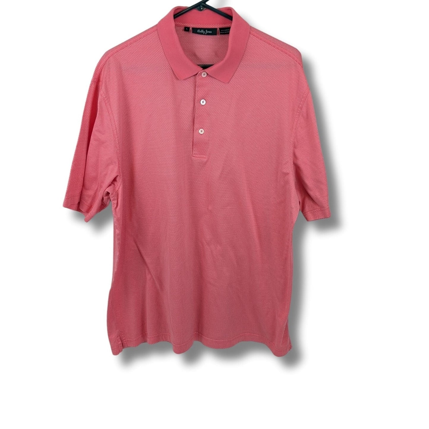Bobby Jones Pink Microdot Polo Shirt Size L 100% Cotton Golf Classic Fit