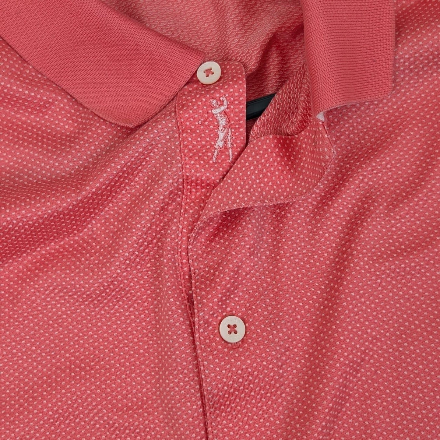 Bobby Jones Pink Microdot Polo Shirt Size L 100% Cotton Golf Classic Fit