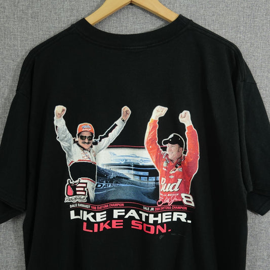Vintage Dale Earnhardt Sr Jr Like Father Like Son NASCAR Tee - Size XL