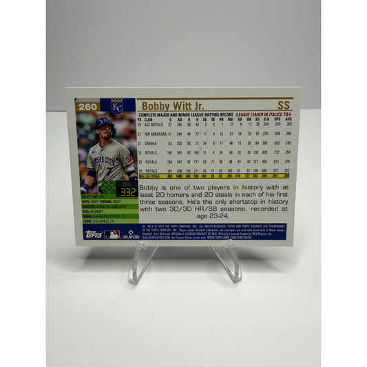 2025 Topps Archives - 2005 Topps Bobby Witt Jr. #260