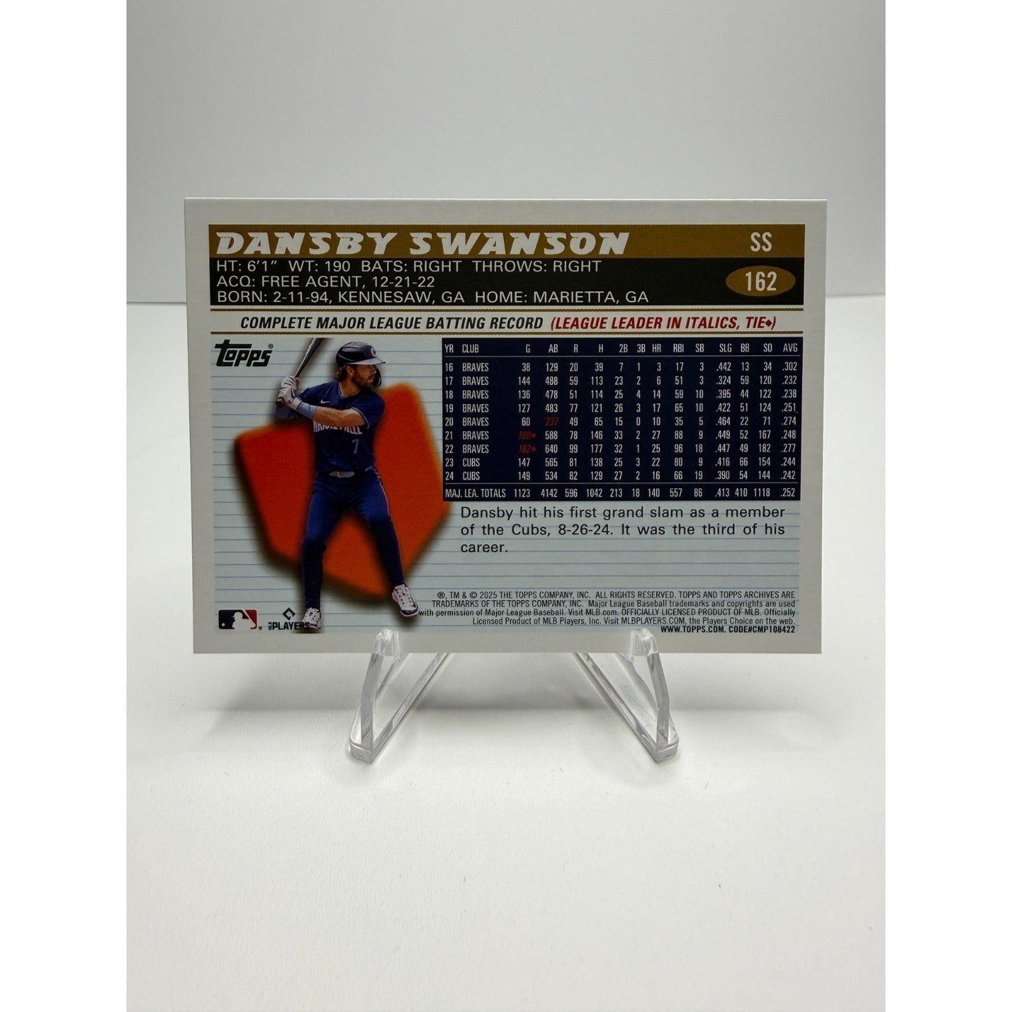 2025 Topps Archives - 1996 Topps Dansby Swanson #162