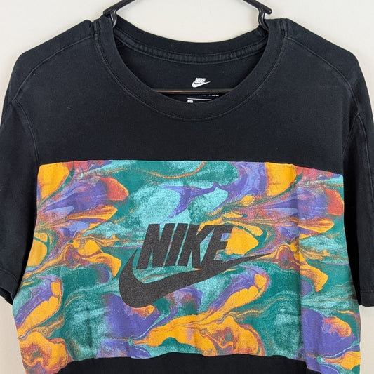 Nike Tee Multicolor Psychedelic Marble Logo T-Shirt Size L Athletic Cut