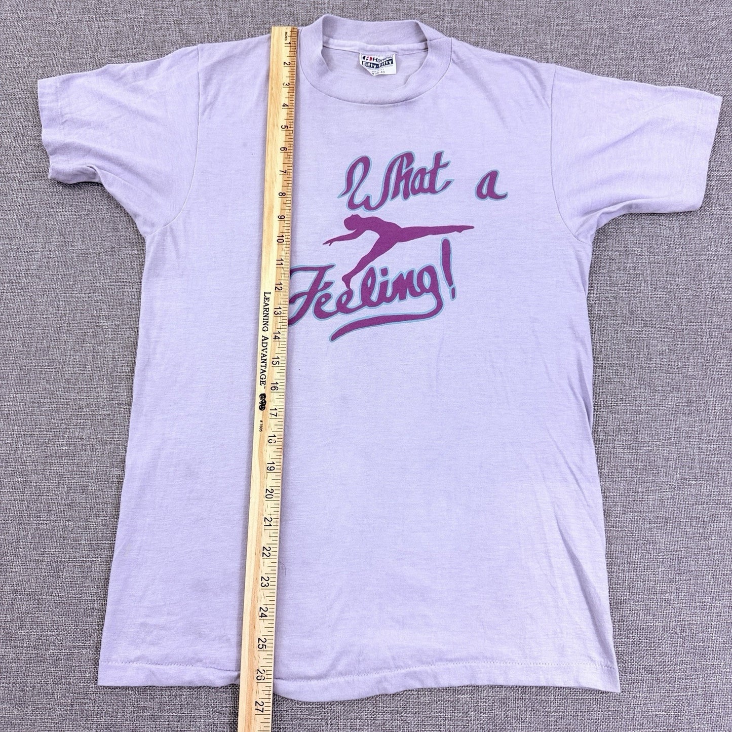 Vintage 80s Hanes What A Feeling Flashdance Purple Graphic T-Shirt Size Small