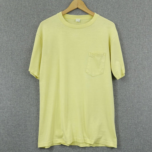 Vintage 70's JCPenney Yellow Pocket Tee USA Made Cotton - Size Large