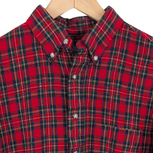 Vintage Sir Pendleton Red Tartan Wool Flannel Shirt - Size M