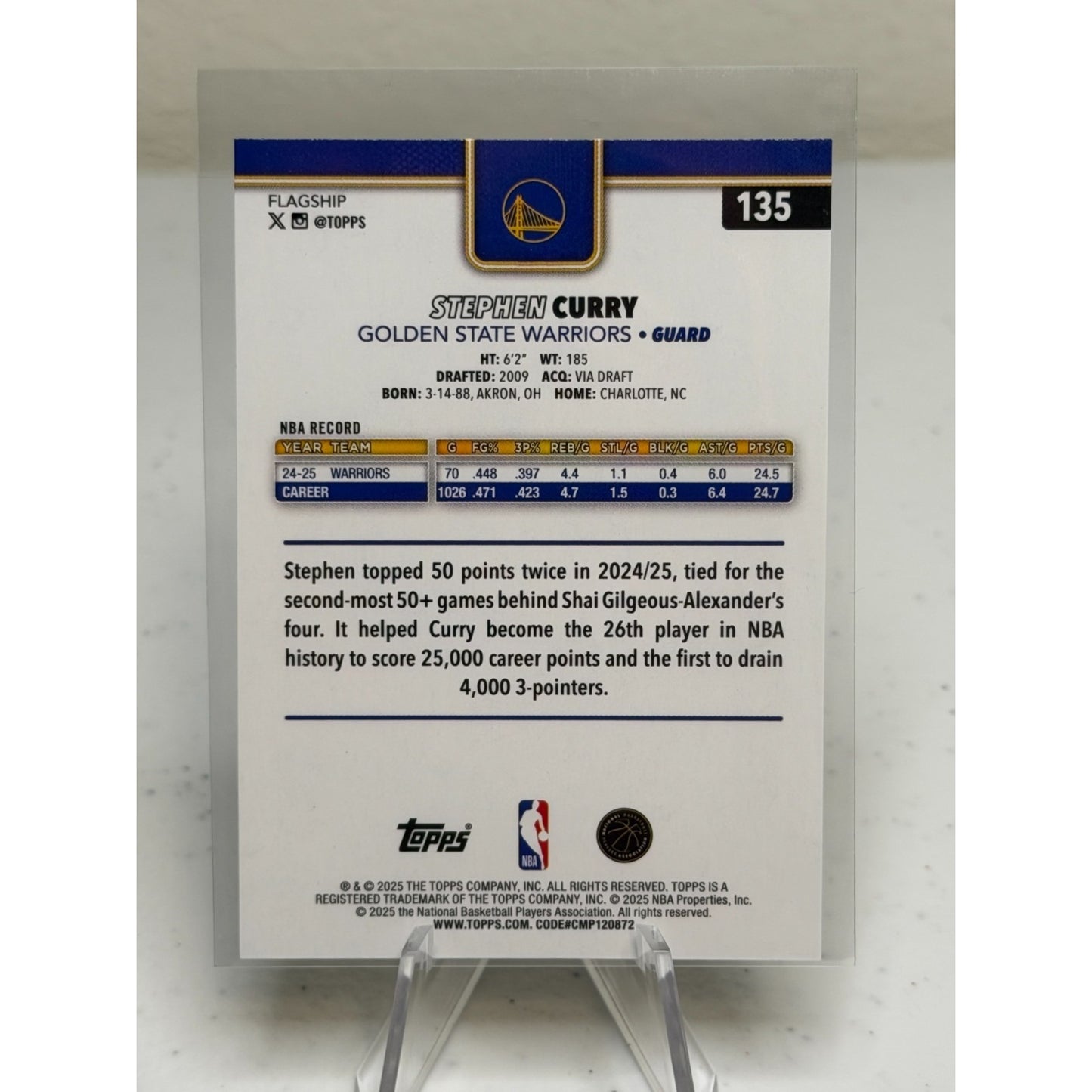 2025-26 Topps Stephen Curry #135 [base] Golden State Warriors