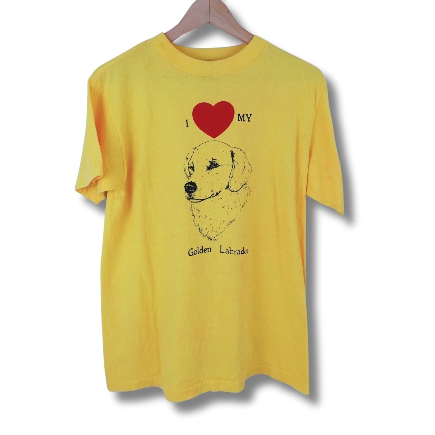 Vintage 80s I Love My Golden Labrador Single Stitch Tee - Size M