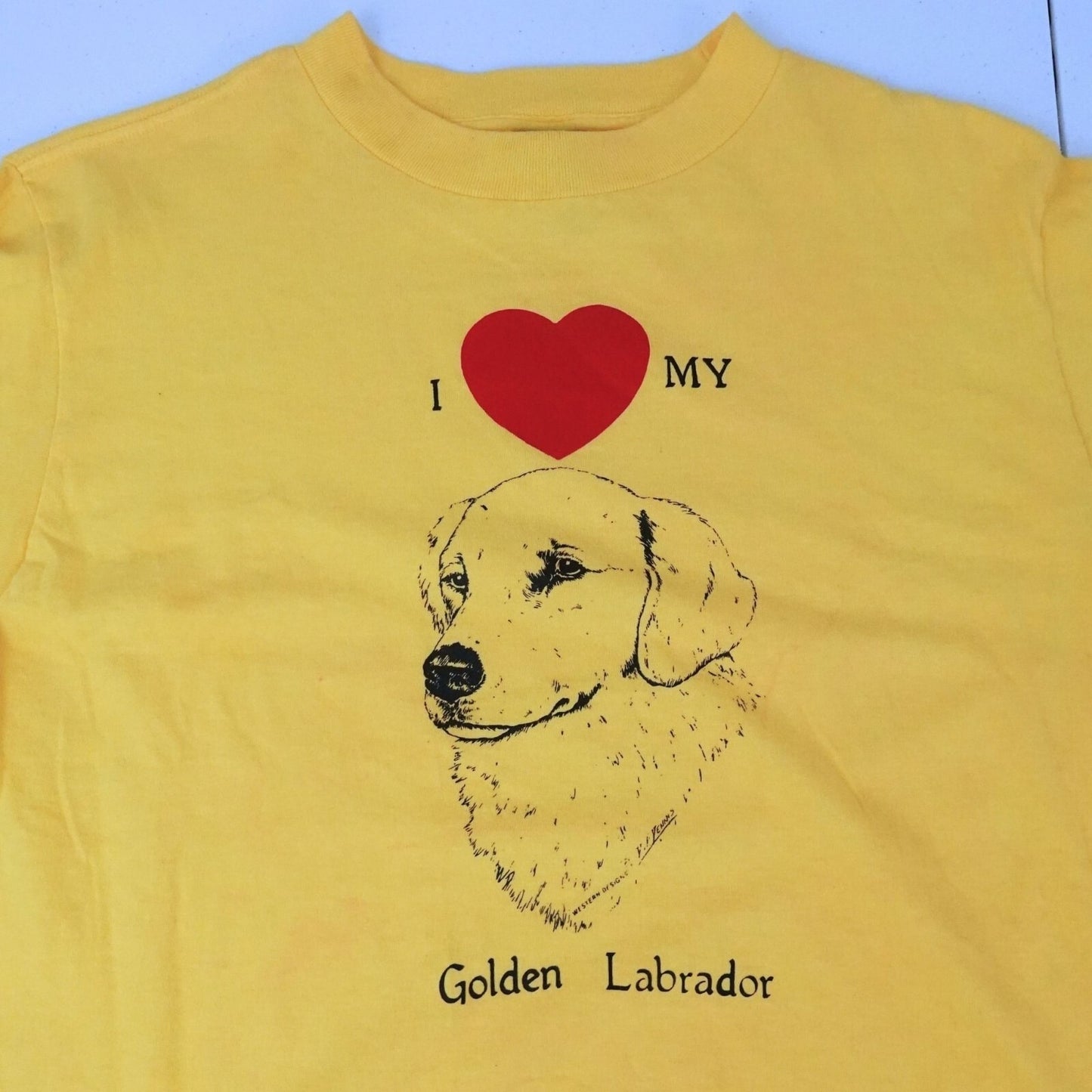 Vintage 80s I Love My Golden Labrador Single Stitch Tee - Size M