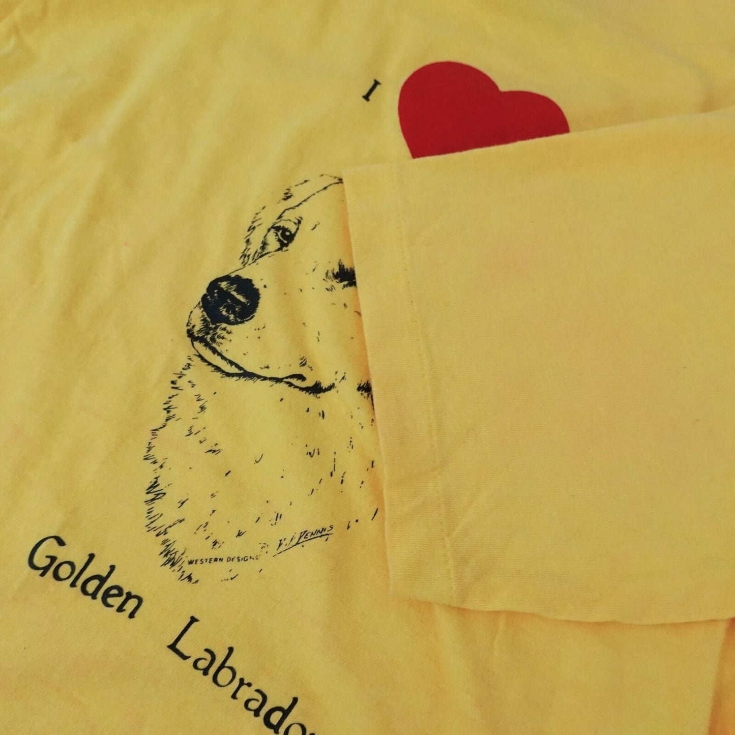 Vintage 80s I Love My Golden Labrador Single Stitch Tee - Size M