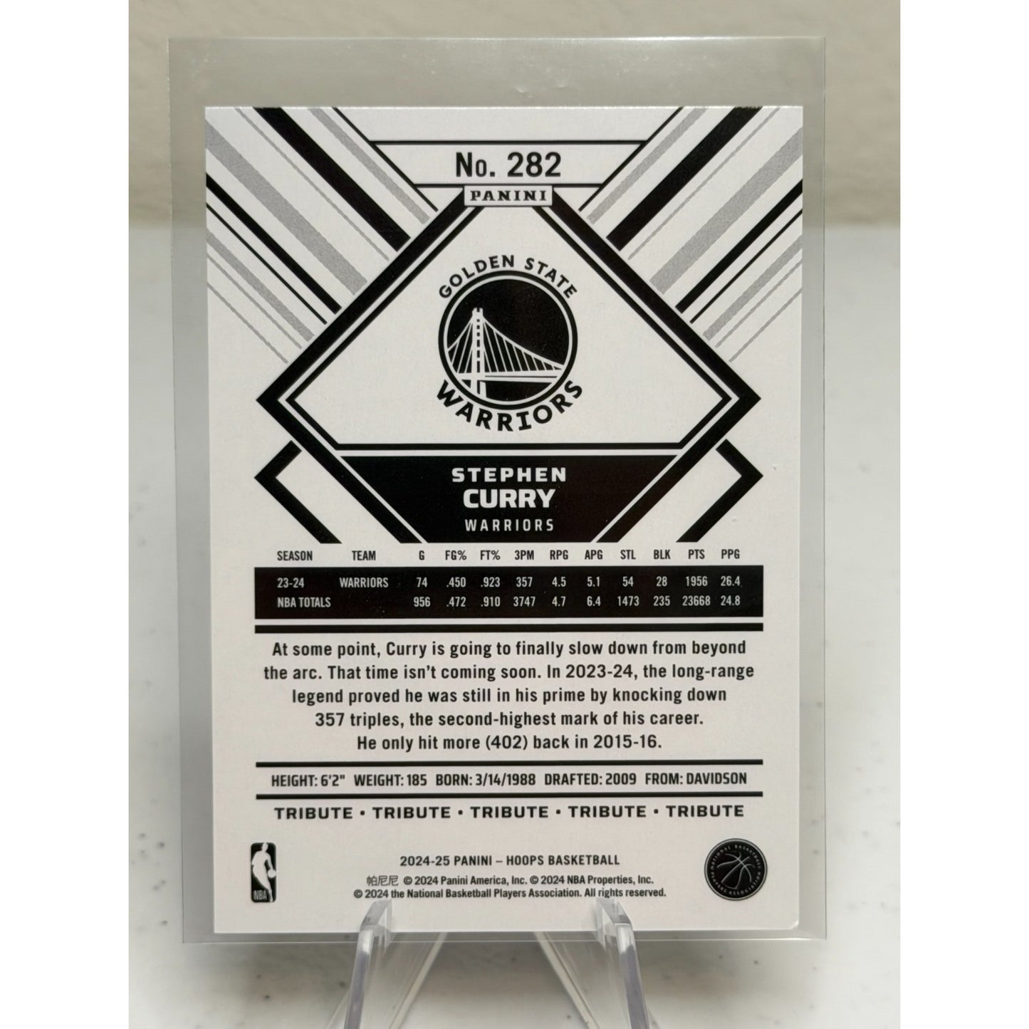 2024-25 Panini NBA Hoops Purple Variation Stephen Curry #282