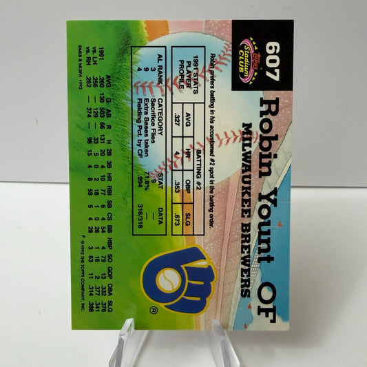 1992 Topps Stadium Club - Robin Yount Members Choice #607 (NM-MT)