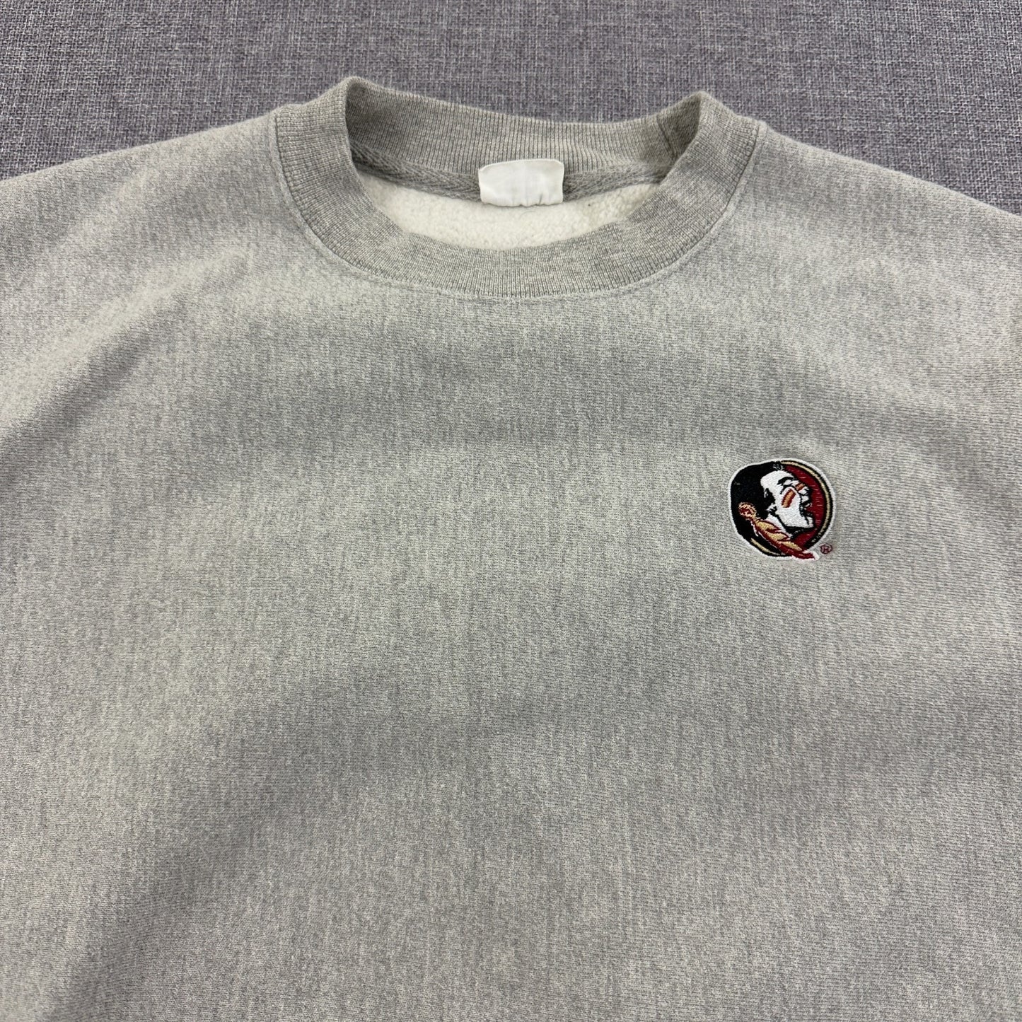 VTG 90s Champion Reverse Weave Florida State Seminoles Sweatshirt Gray Size M