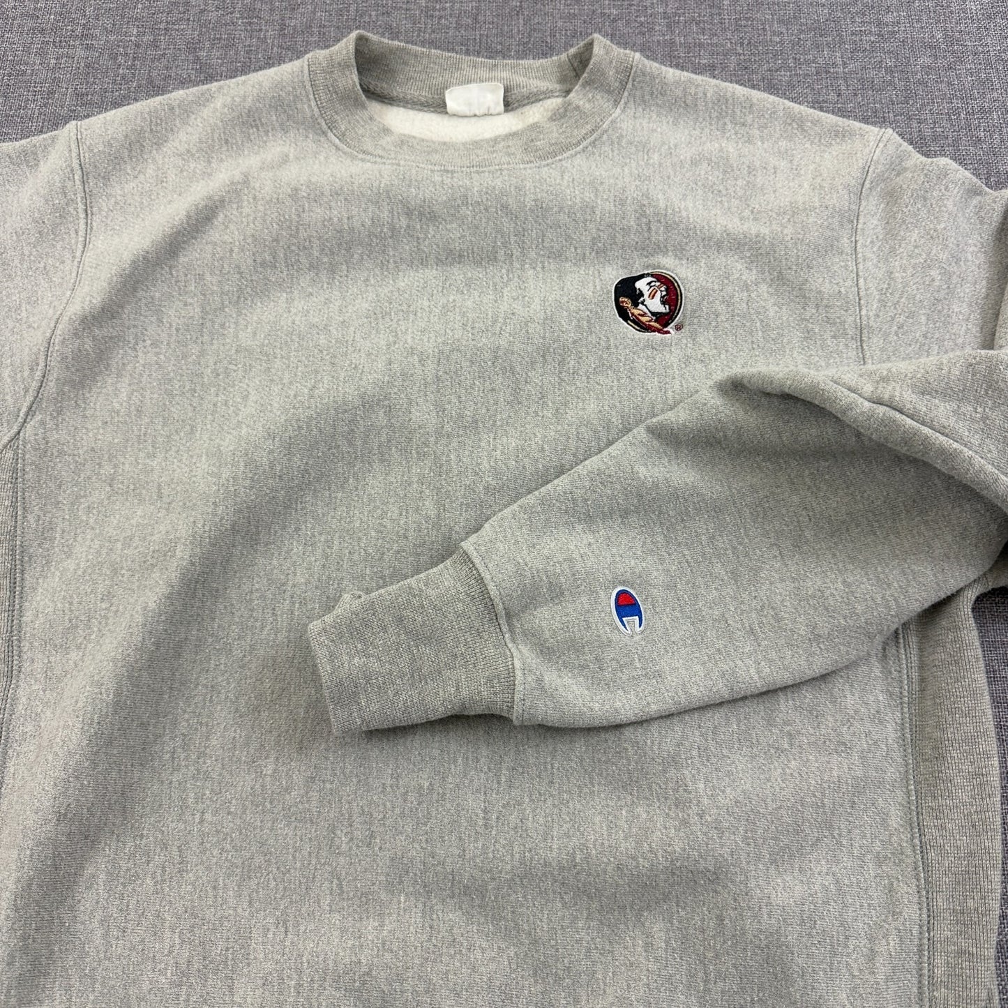 VTG 90s Champion Reverse Weave Florida State Seminoles Sweatshirt Gray Size M