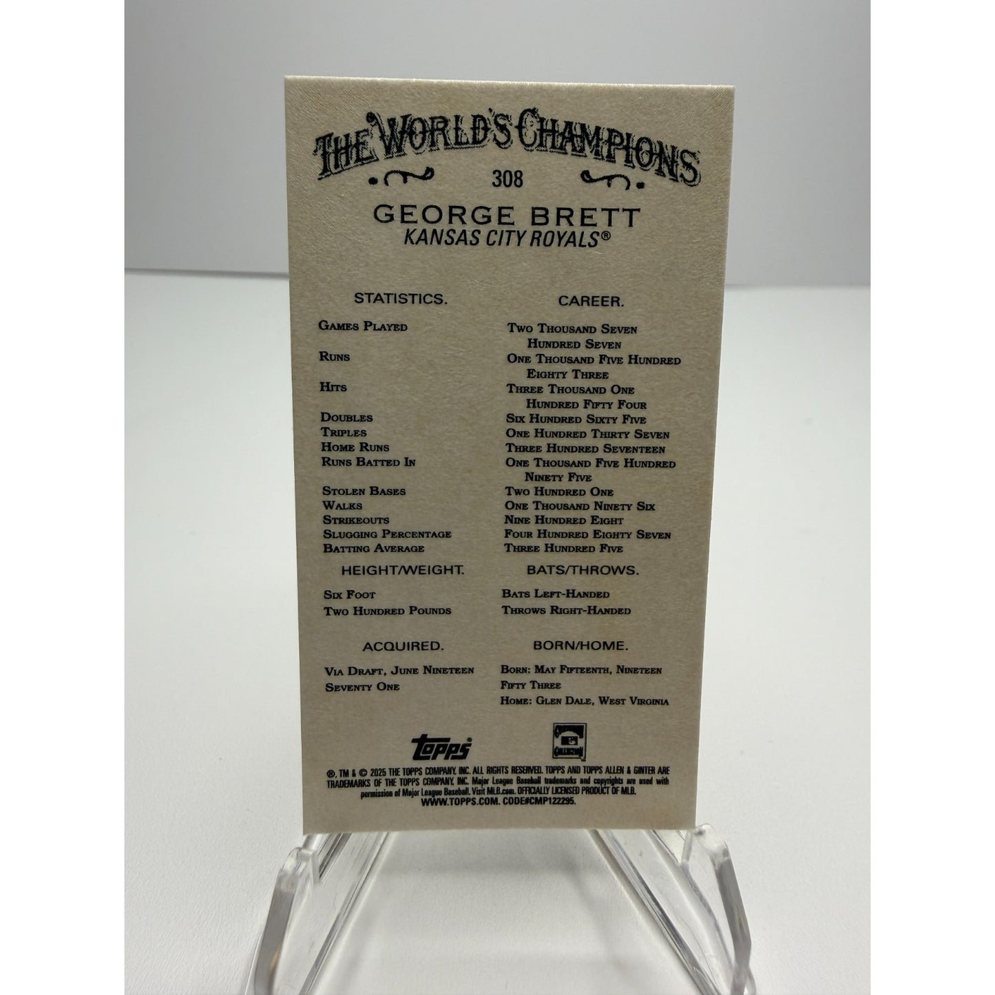 2025 Topps Allen & Ginter - George Brett Mini #308