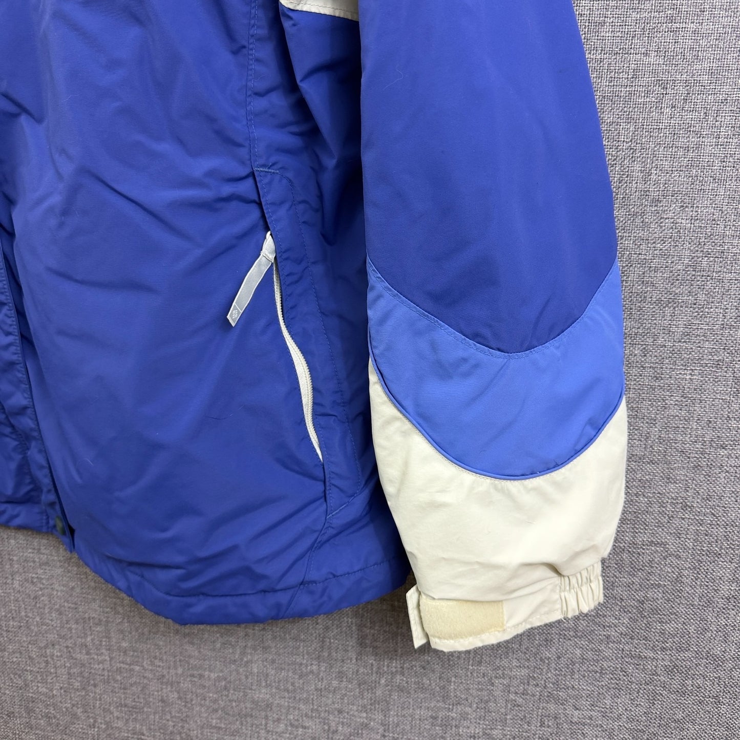 Columbia Women’s 1X Winter Jacket Blue White Hooded Fleece Lined Ski Coat