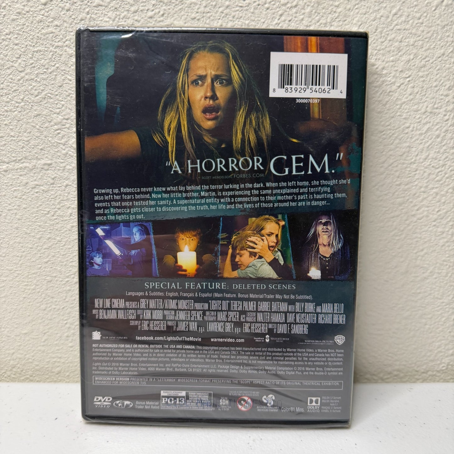 Lights Out (DVD, 2016) - Factory Sealed