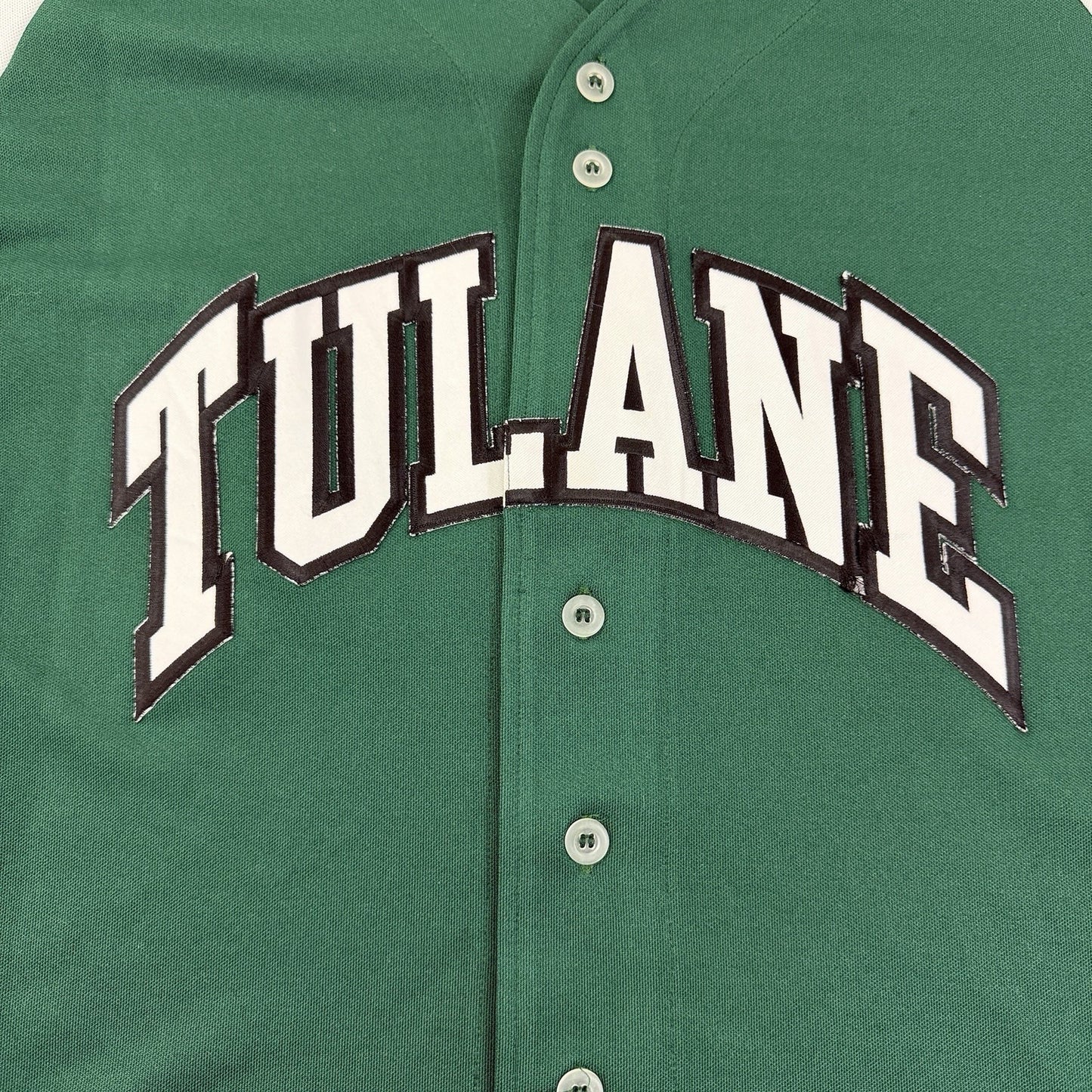 Vintage 90s/Y2K Tulane Green Wave Button Up Baseball Jersey Size XL EUC