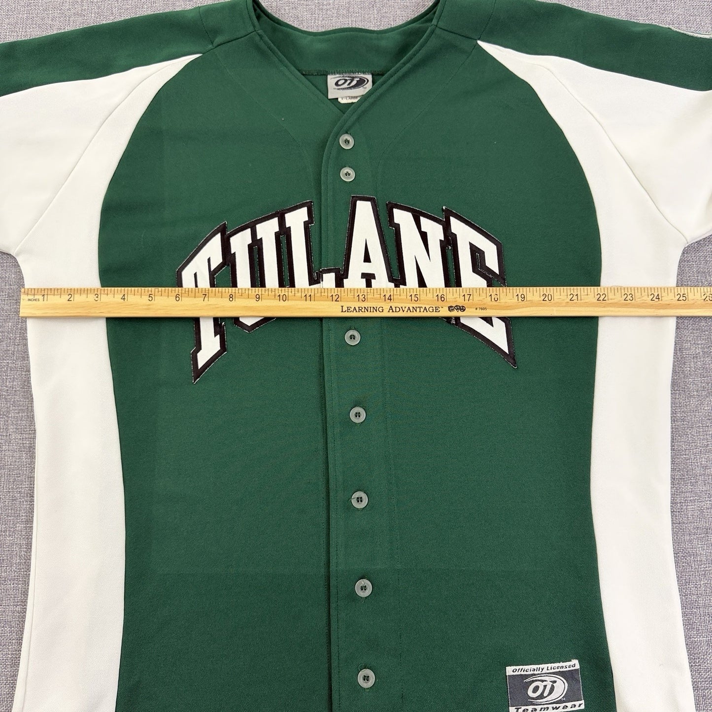 Vintage 90s/Y2K Tulane Green Wave Button Up Baseball Jersey Size XL EUC