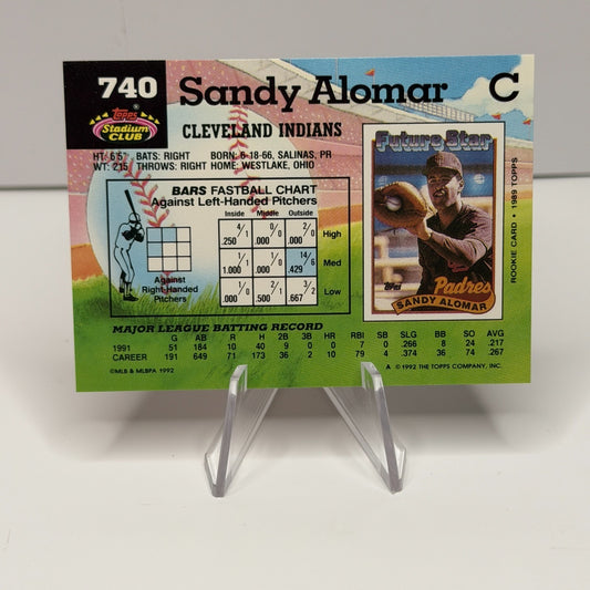 1992 Topps Stadium Club - Sandy Alomar #740 (NM-M)
