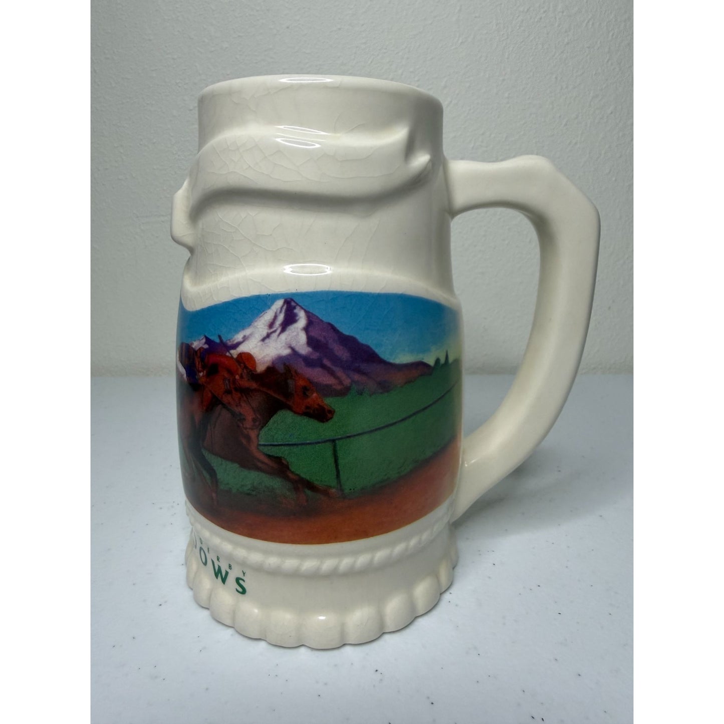 VTG 1989 Miller High Life Portland Meadows Oregon Derby 16oz Beer Stein