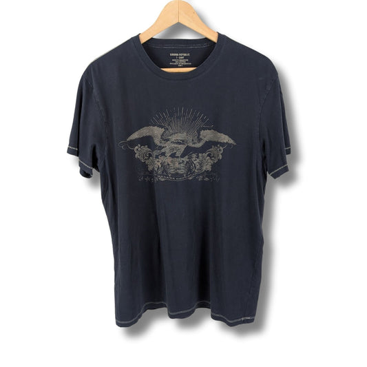 Banana Republic Graphic Eagle T-Shirt Men’s Large Black Cotton Distressed